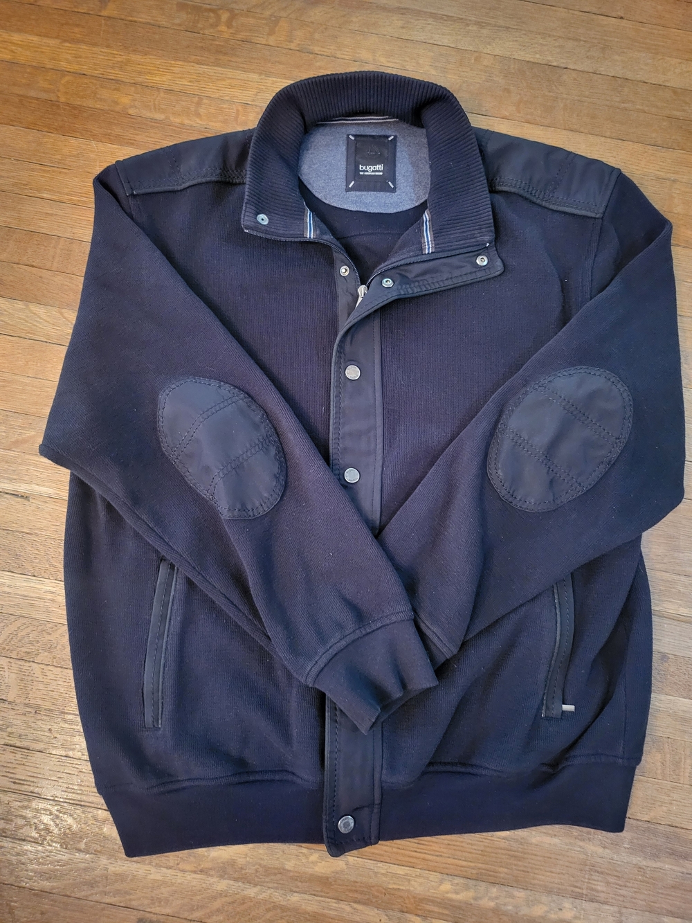Bugatti Men's Dark Navy Knit Button & Zip Jacket